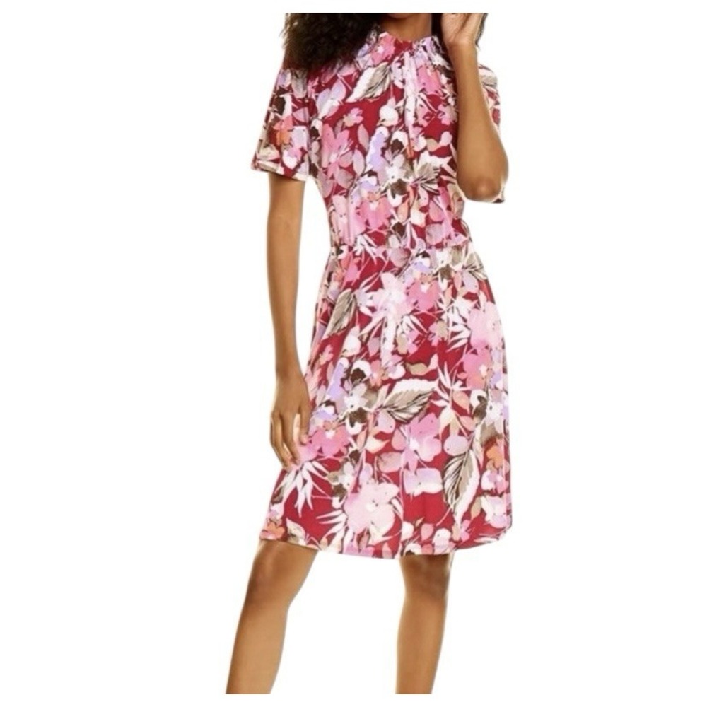 Maggy London Dress Women Size 6‎ Elastic Waist Pull On Stretch Short Sleeve New